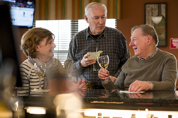 Patrons drinking at Flick's