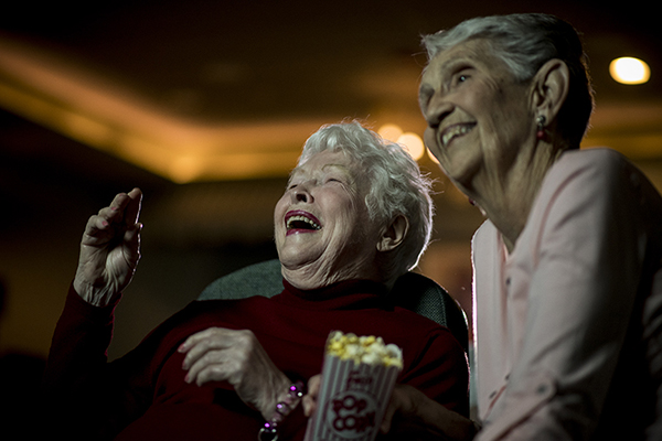 Ladies in movie theater